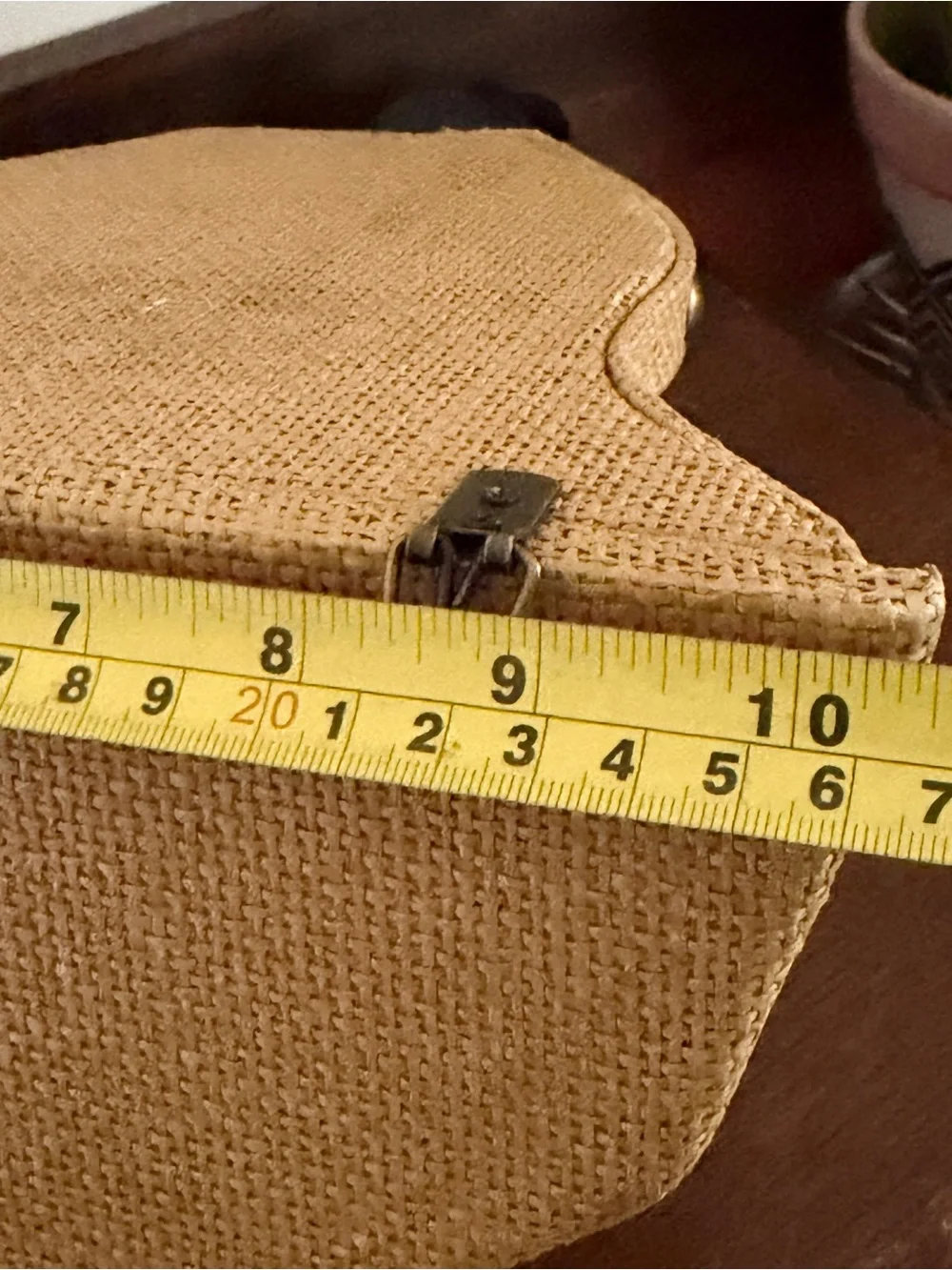 Burlap Covered Studded Vintage Style Wall Shelf Pocket Wall Shelf 11”x10”x5”